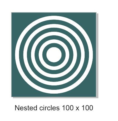 Nested circles 100 x100.mm min buy 3